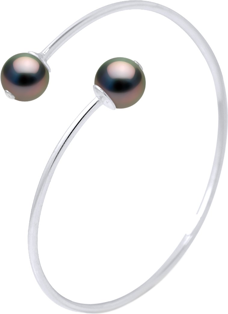 DIADEMA - Armband - Du & Ich - Silber - 2 echte Tahiti-Perlen