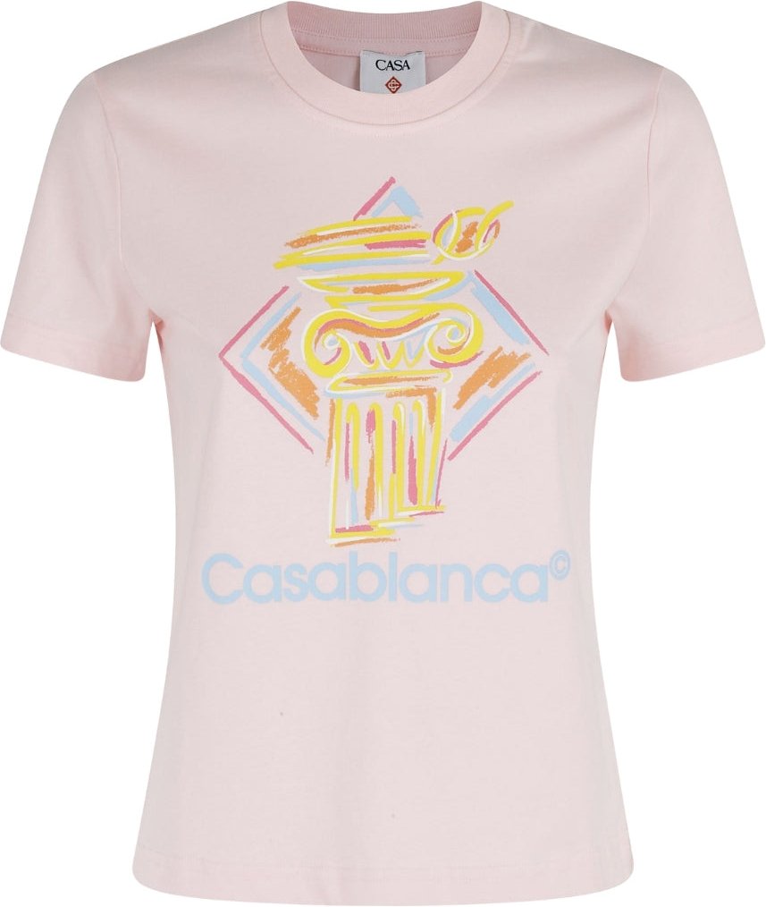 Casablanca Diamond Column Pinke T-shirts