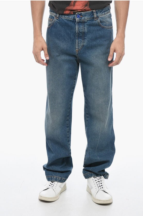 5-Pocket-Jeans im Regular Fit mit Stone-Wash-Effekt, 19 cm, in Blau