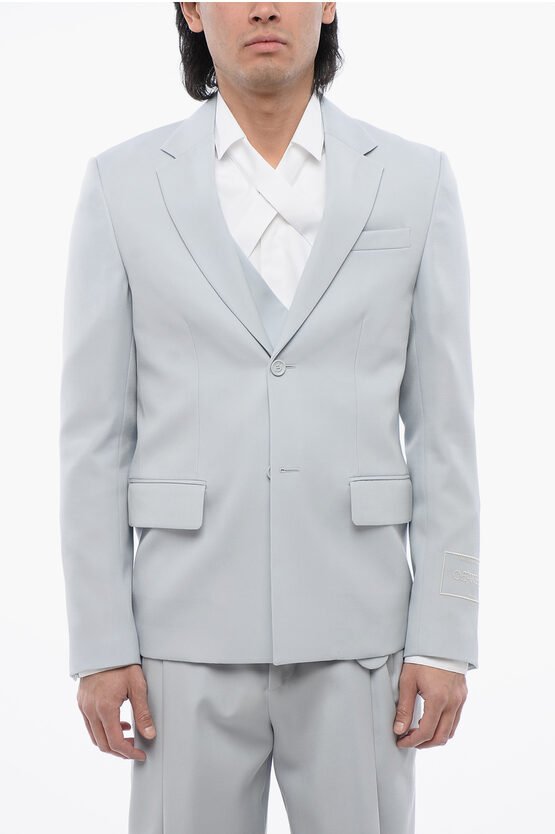 Relax Fit Blazer mit Pattentaschen in Hellblau