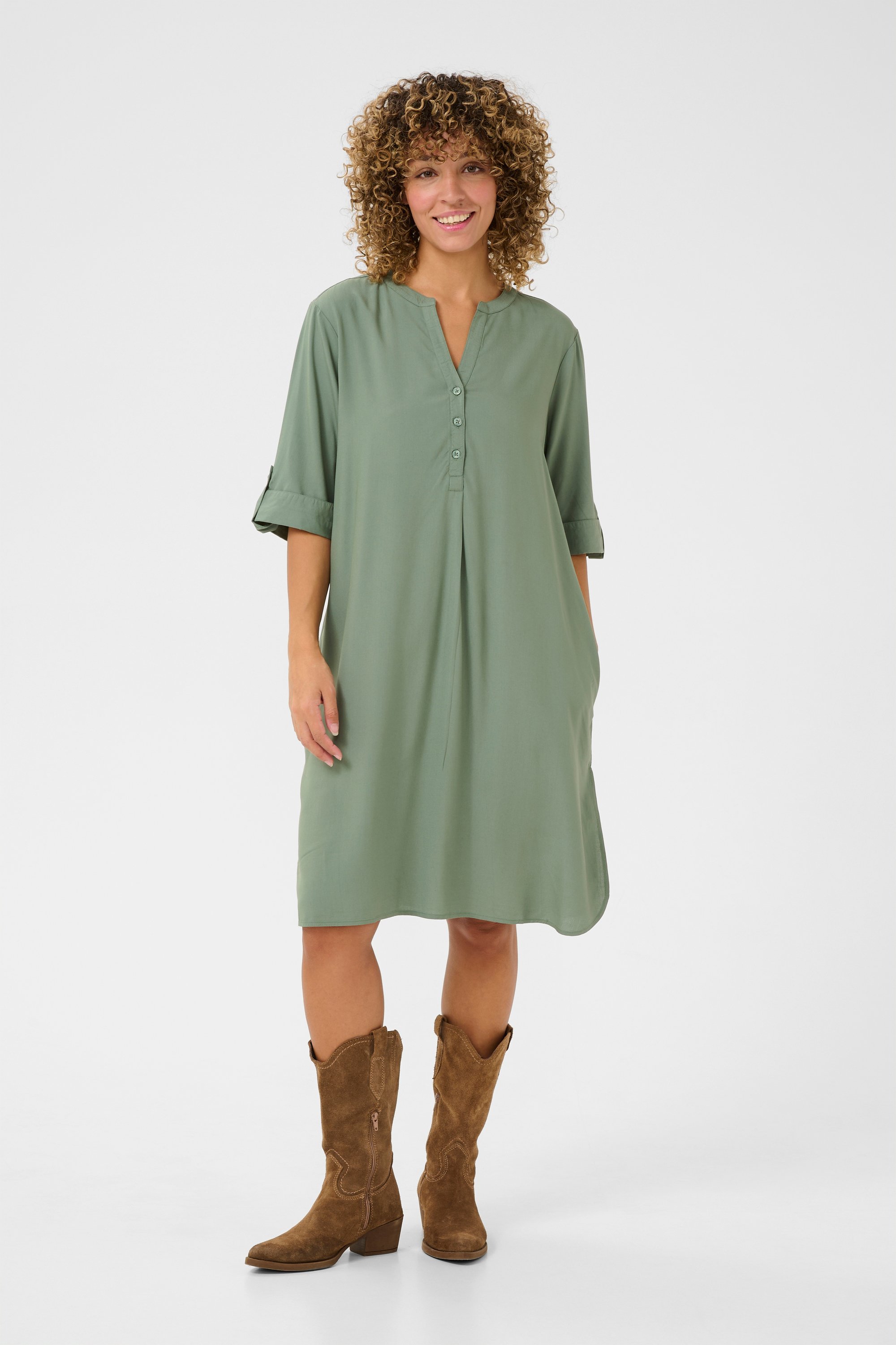 Thumbnail - Kleid Gerade geschnitten Lorbeerkranz light green