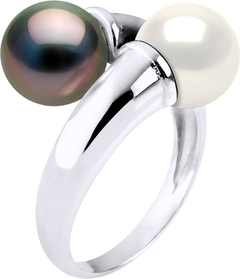 DIADEMA - Ring You & Me - Echte Süßwasserperlen und Tahiti-Perlen - Weiß