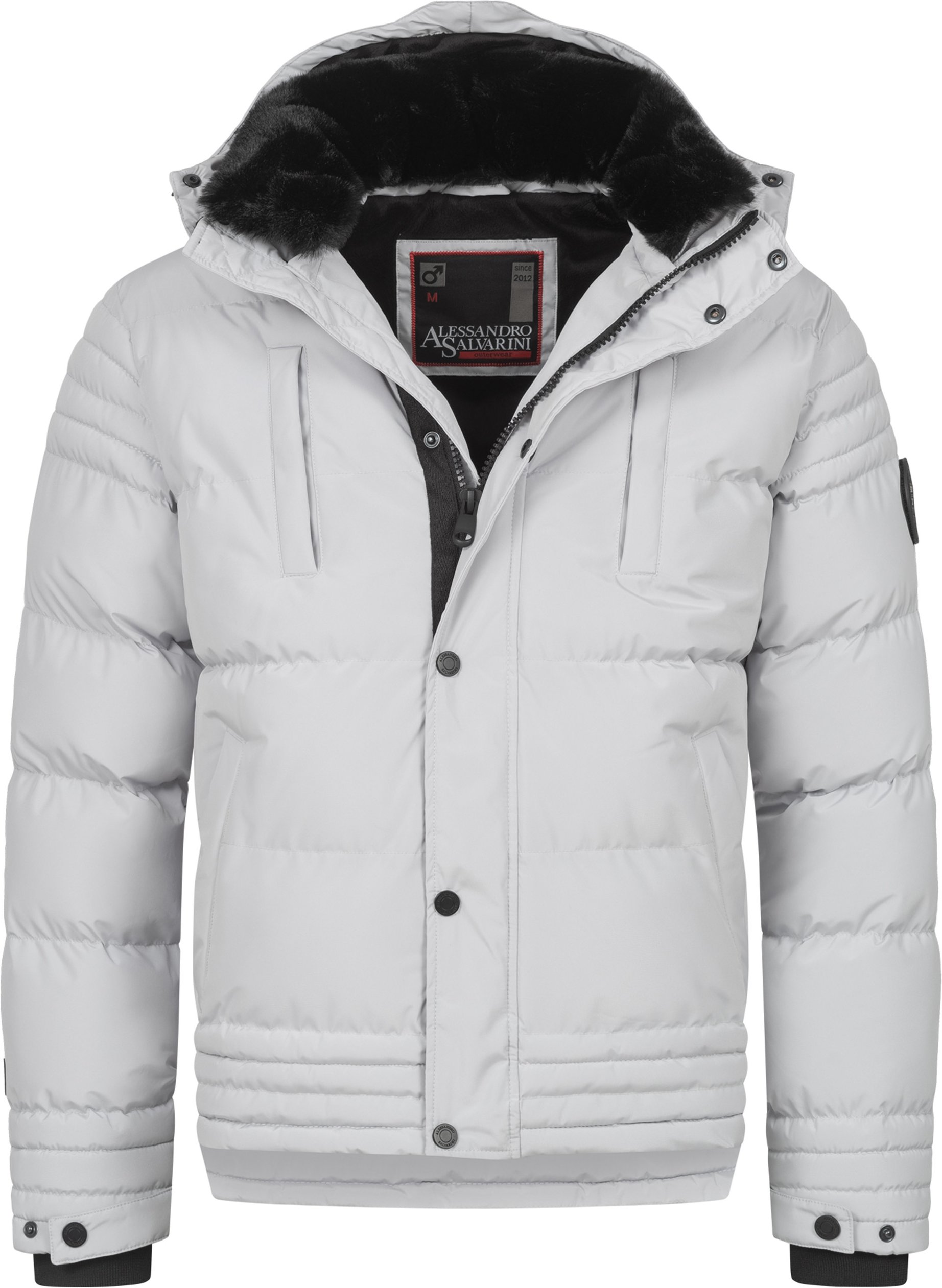 Alessandro Salvarini Herren Winterjacke AS-281 mit Teddyfell & abnehmbarer Kapuze