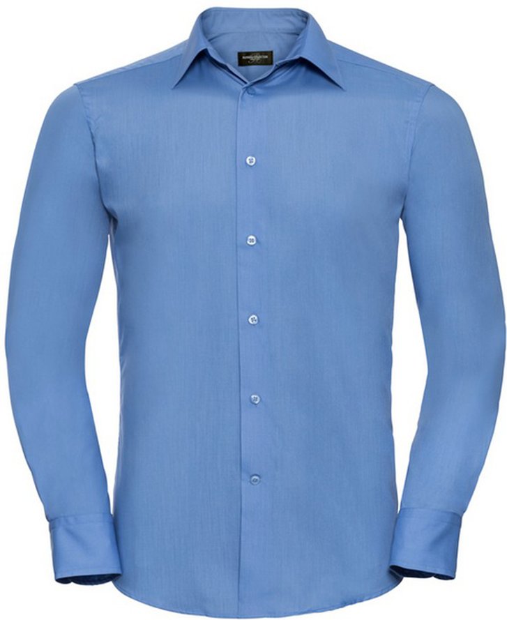 Russell Collection - Hemd für Herren Langärmlig (Business-Blau)