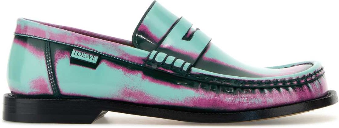 Mehrfarbige Leder Campo Slipper