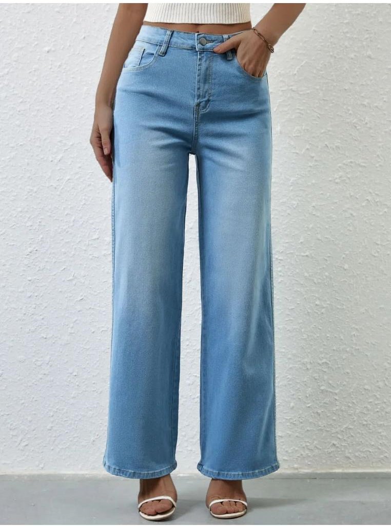 Thumbnail - Damen Hochgeschnittene Weite Jeans