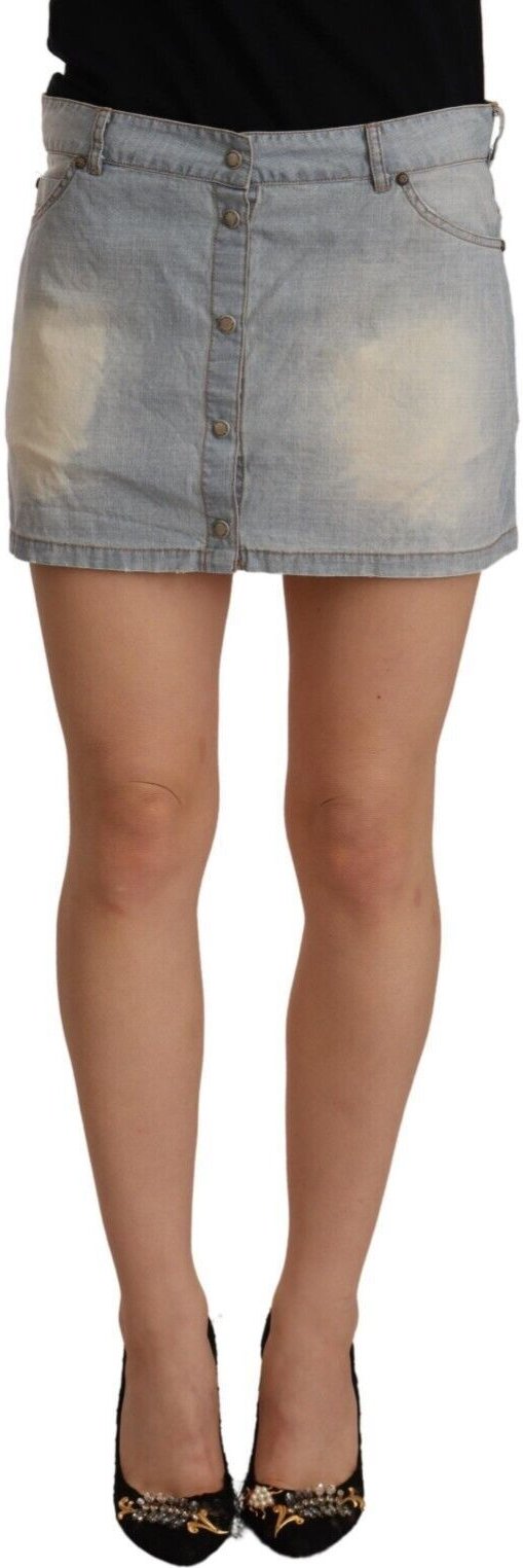 Denim Minirock mit Knopfverschluss