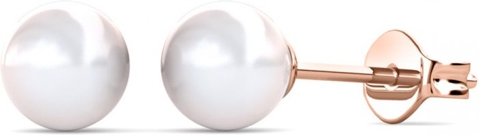 Vollmond Perlenohrringe - Rose Gold und Kristall