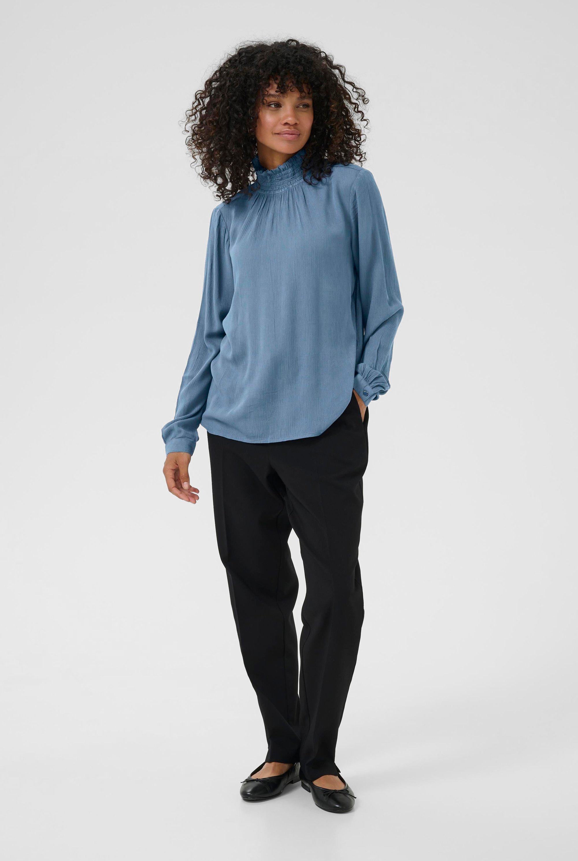 Langarm-Bluse Trine Regular fit blue