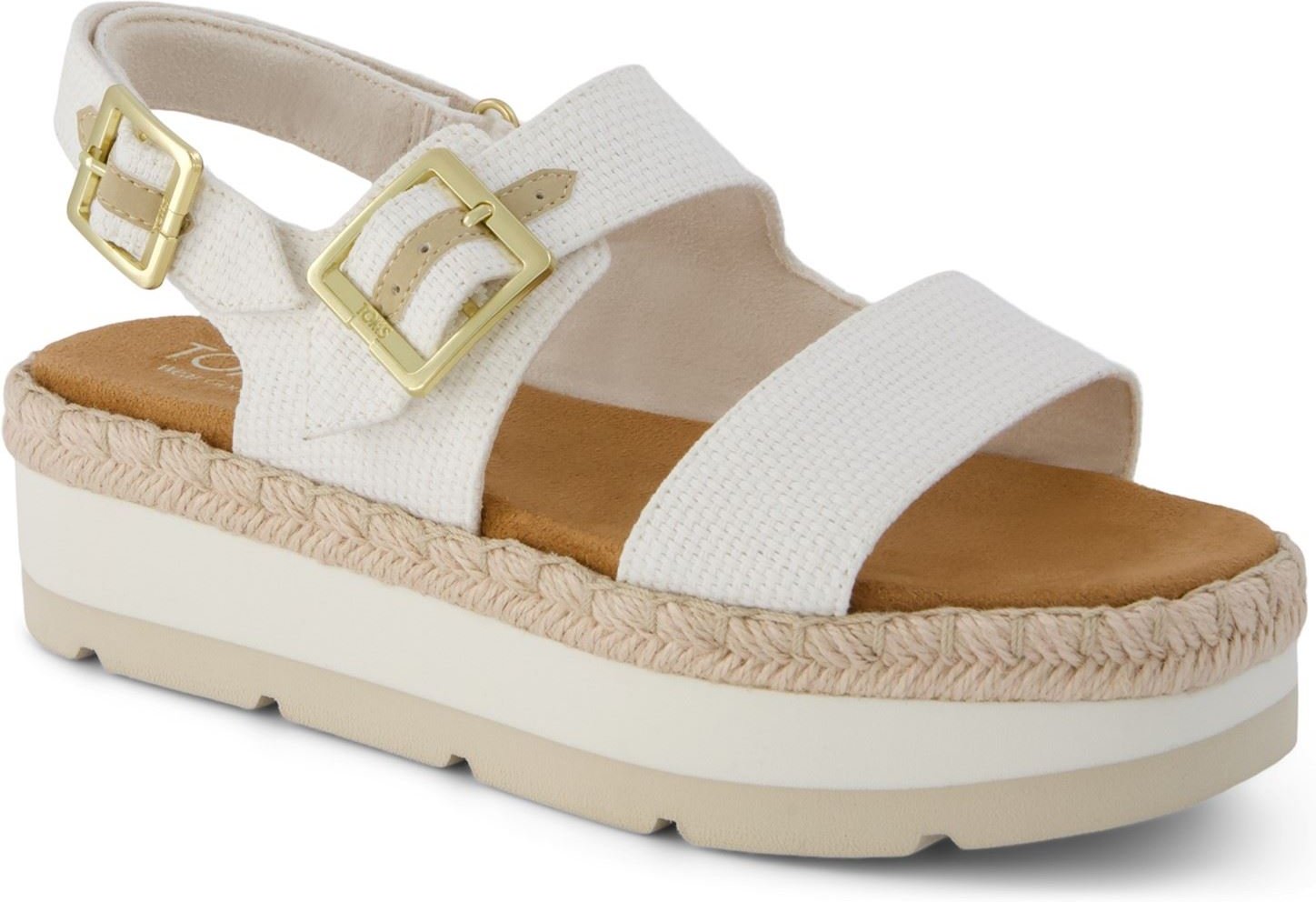 TOMS Giana Textile Damen Weiße Sandalen für den Strand