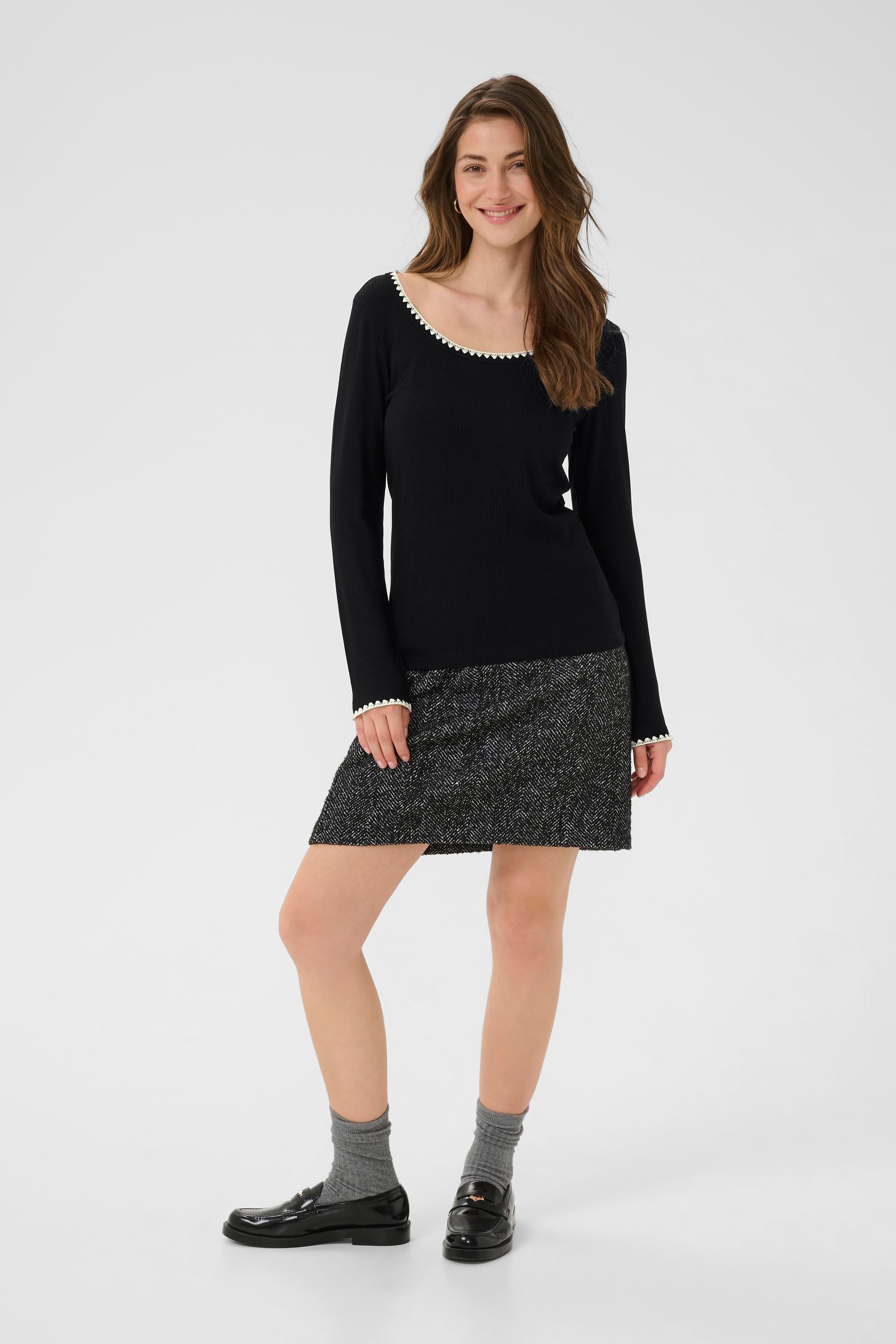 Langarm-Shirt CRRibba Slim fit black