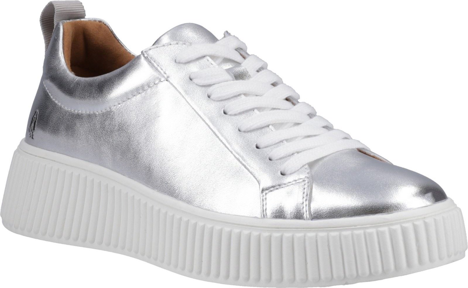 Hush Puppies Harlow Leder Damen Silber Sneaker