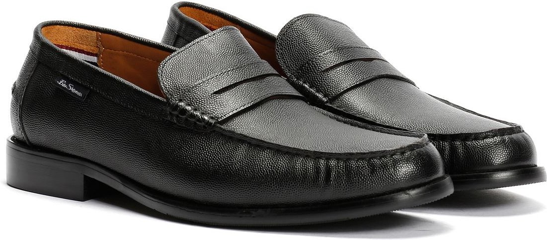 Ben Sherman Hester Leder Herren Schwarze Loafer