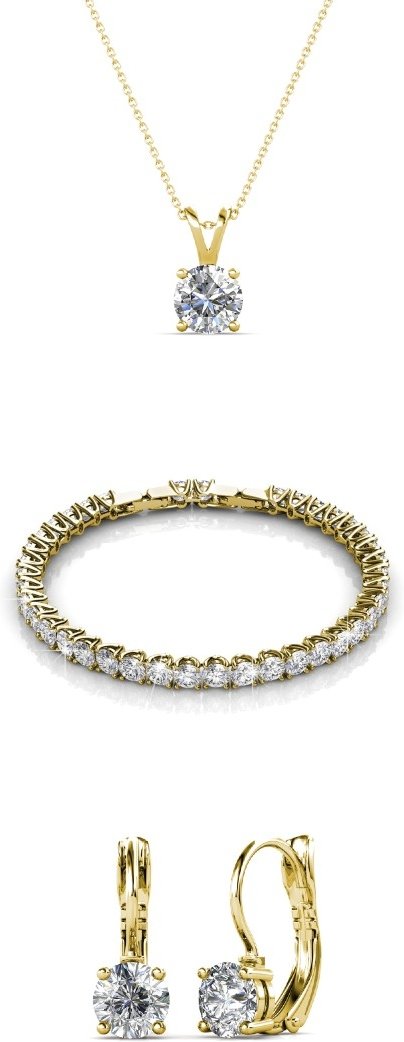 Runde Venus-Sets - Gold und Kristall