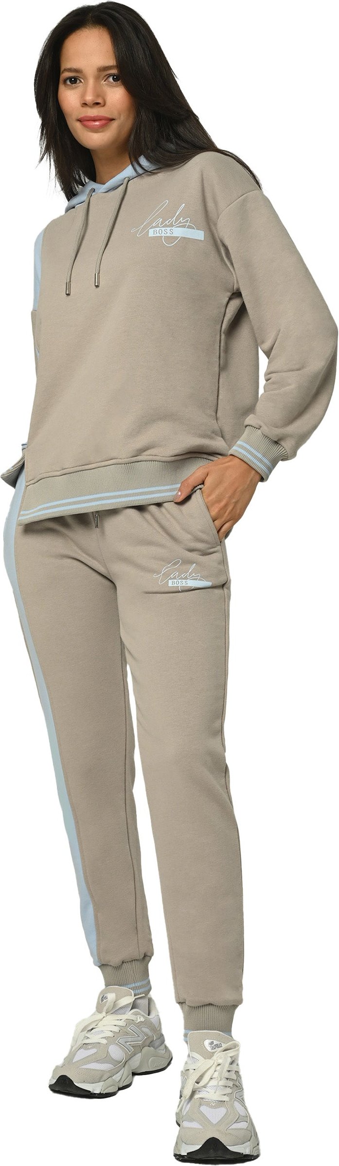 Tom Barron Damen Bedruckter gerippter Trainingsanzug-Set Lady Boss