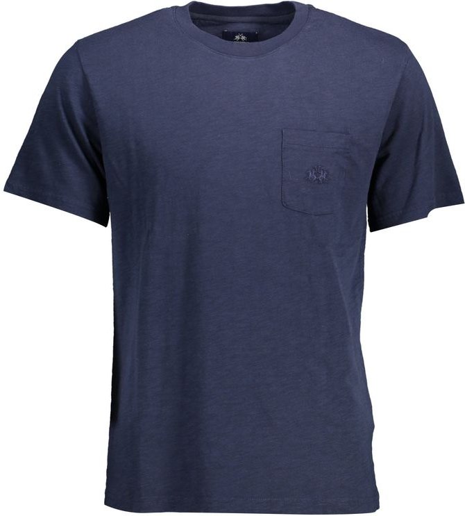 La Martina Blaues Baumwoll-Herren-T-Shirt