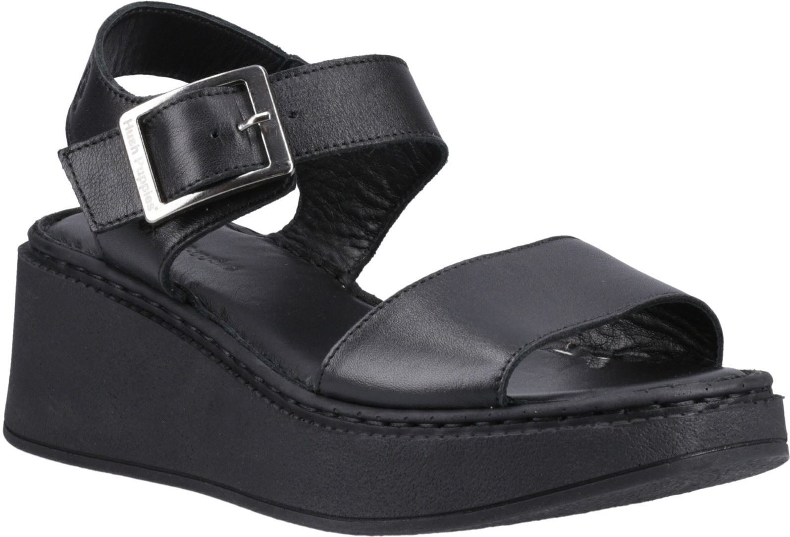 Hush Puppies Beatrix Wedge Leder Damen Schwarz Wedges