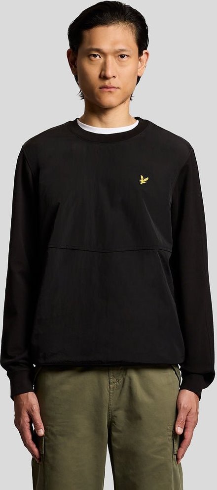 Lyle & Scott Sweatshirt mit halben Raglanärmeln und Einsätzen - Schwarz