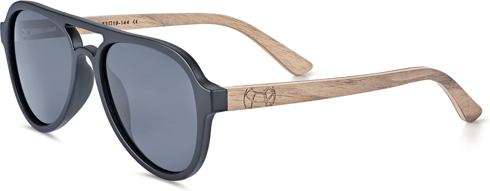 Earth Wood Mazatlan Polarisierte Sonnenbrille - Walnuss/Grau
