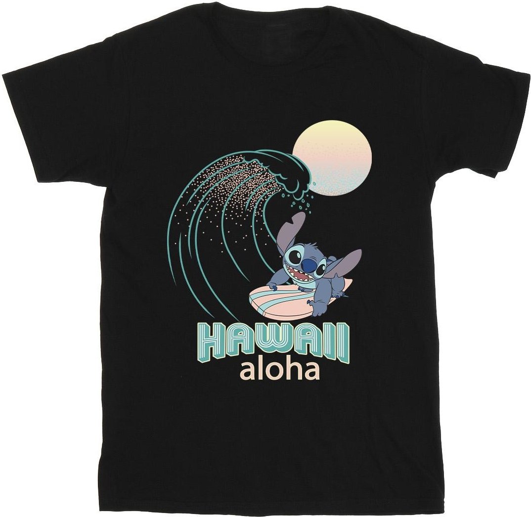 Disney - "Lilo And Stitch Hawaii" T-Shirt für Mädchen (Schwarz)
