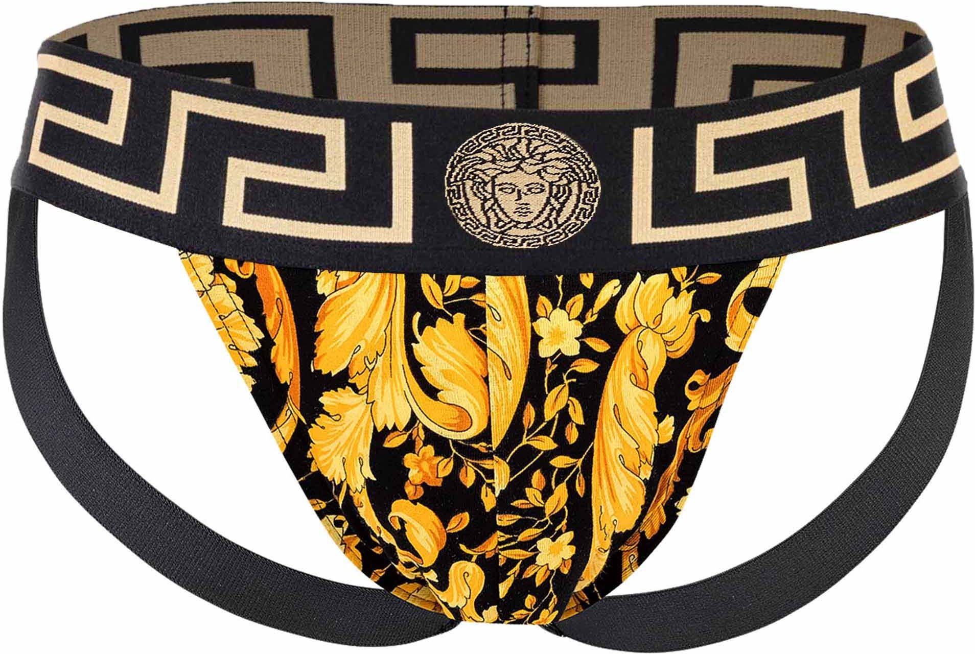 Versace Stretch Organic Jersey Barocco All Over New Logo Jockstrap