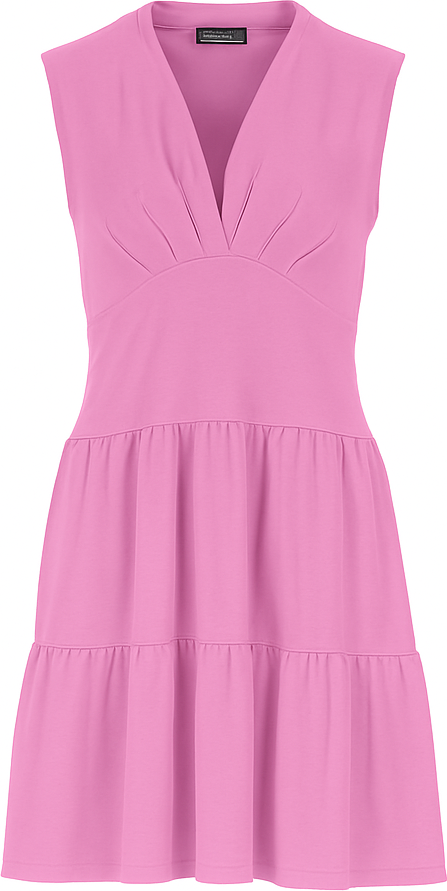 Ärmelloses Jerseykleid mit V-Ausschnitt in Orchidee