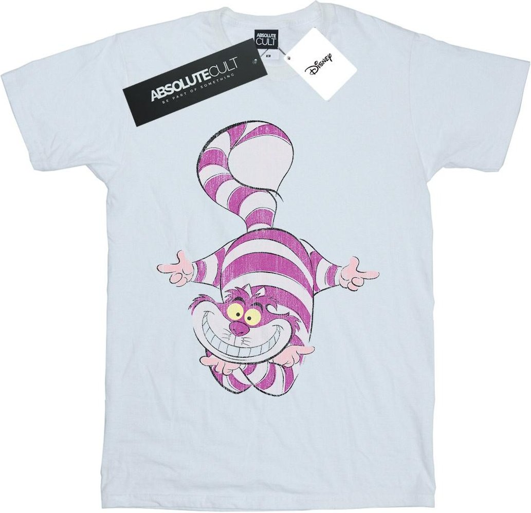 Disney - "Alice In Wonderland Cheshire Cat Upside Down" T-Shirt für Herren (Weiß)
