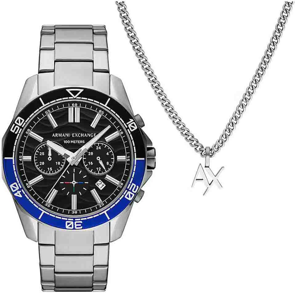 Thumbnail - Armani Exchange Spencer Herren Silber Uhr AX7166SET