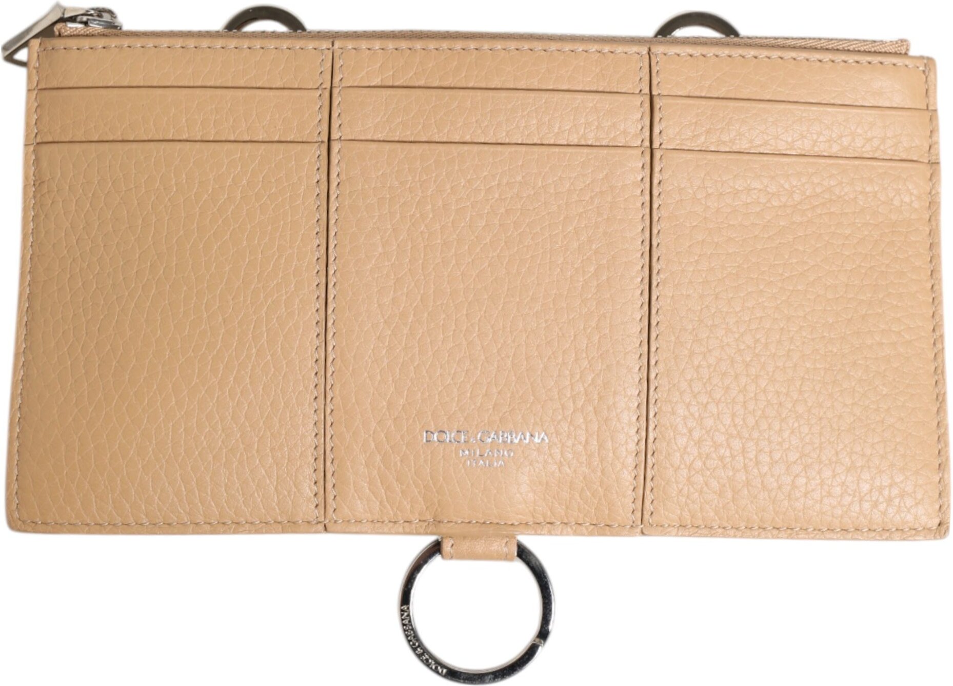 Beiger Kalbsleder Großer Umhängetaschen-Kartenhalter Geldbeutel