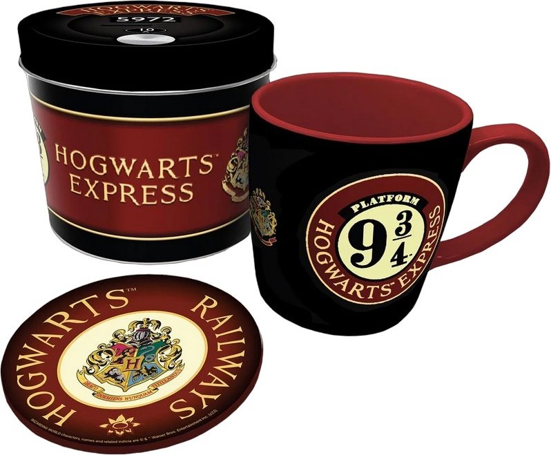 Harry Potter - Geschenk-Set "Platform 9 3/4", Wappen (Rot/Schwarz)