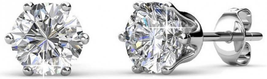 Geburtsstein April Ohrringe - Silber und Kristall