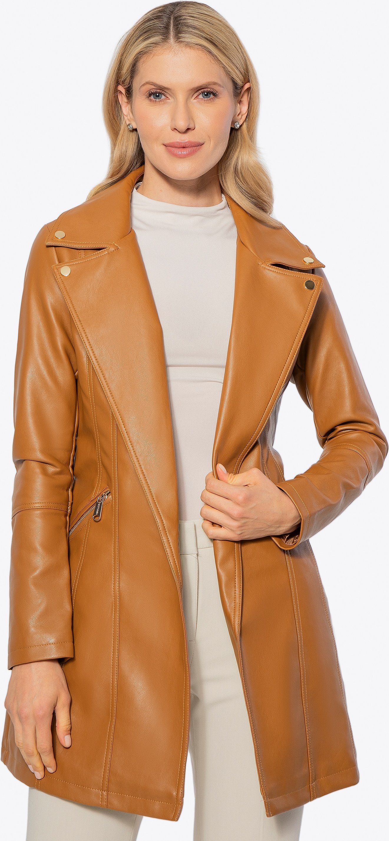 Wittchen Damen-Kunstledermantel Braun Braunes Kunstleder