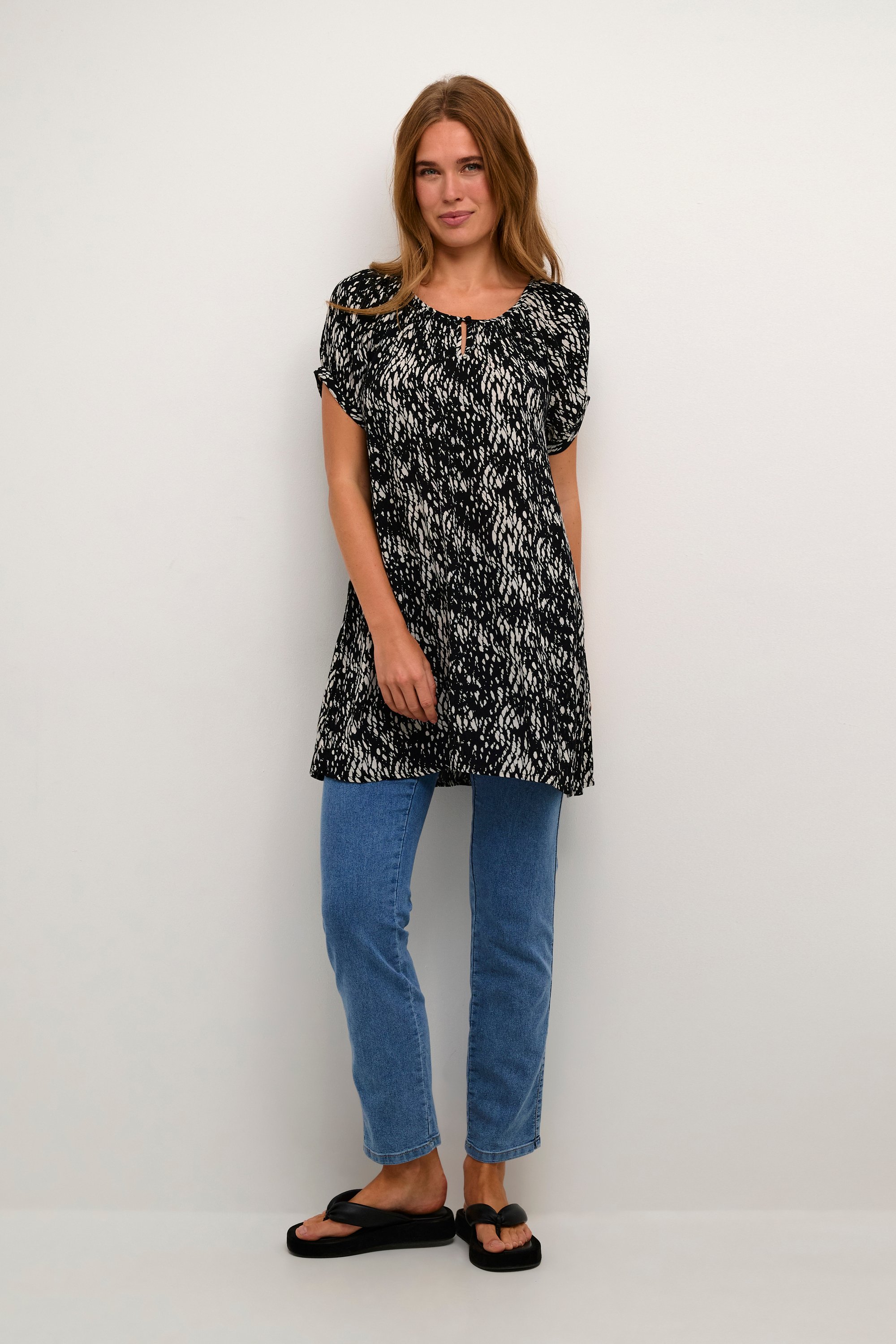 Tunika Regular fit black white