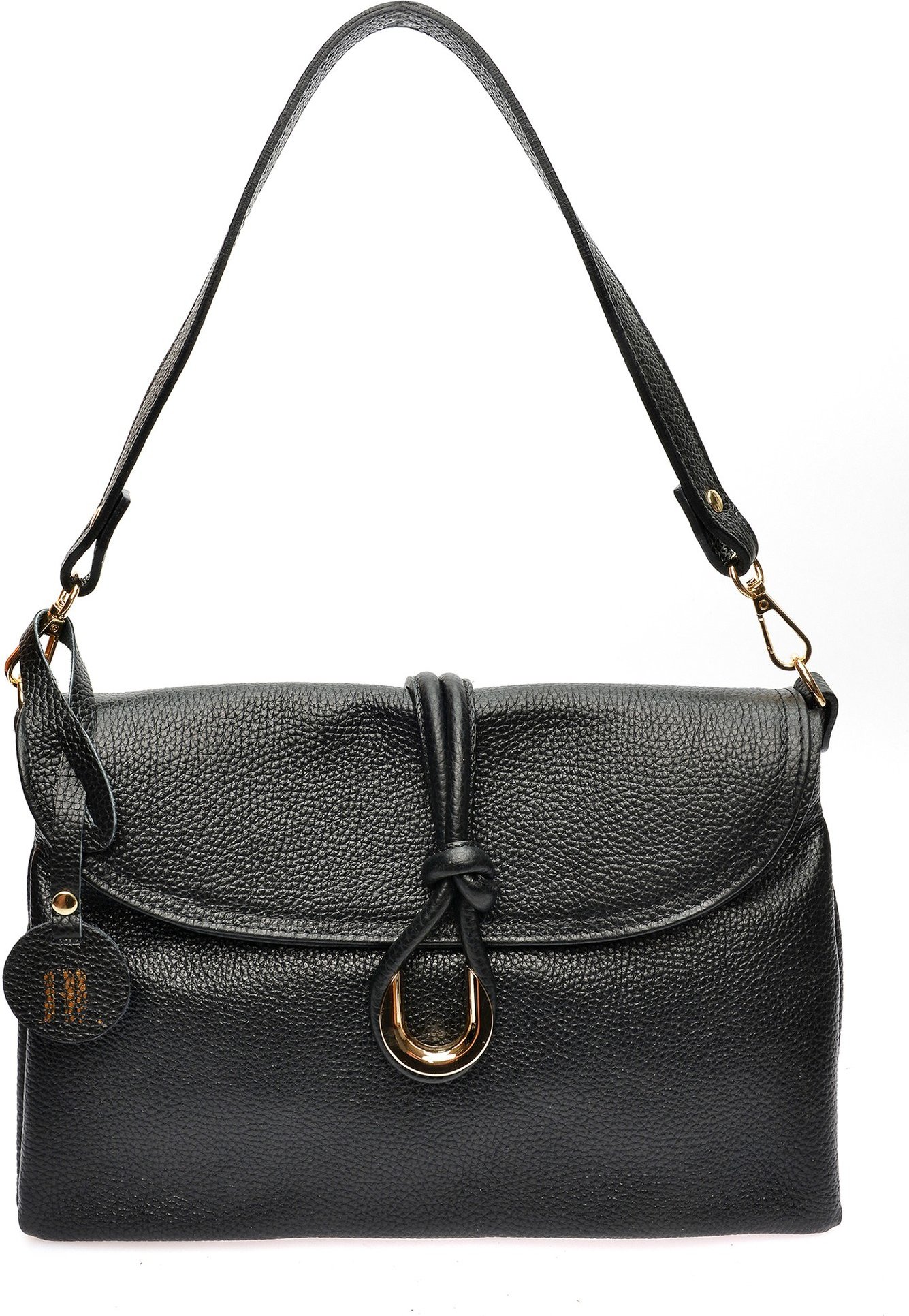 Anna Luchini Schwarze Lederhandtasche