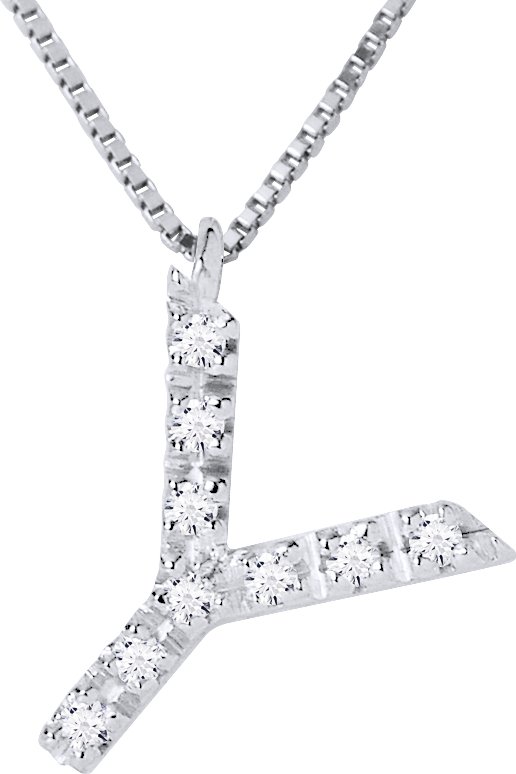 DIADEMA - Halskette mit Diamanten - Y - Weißgold