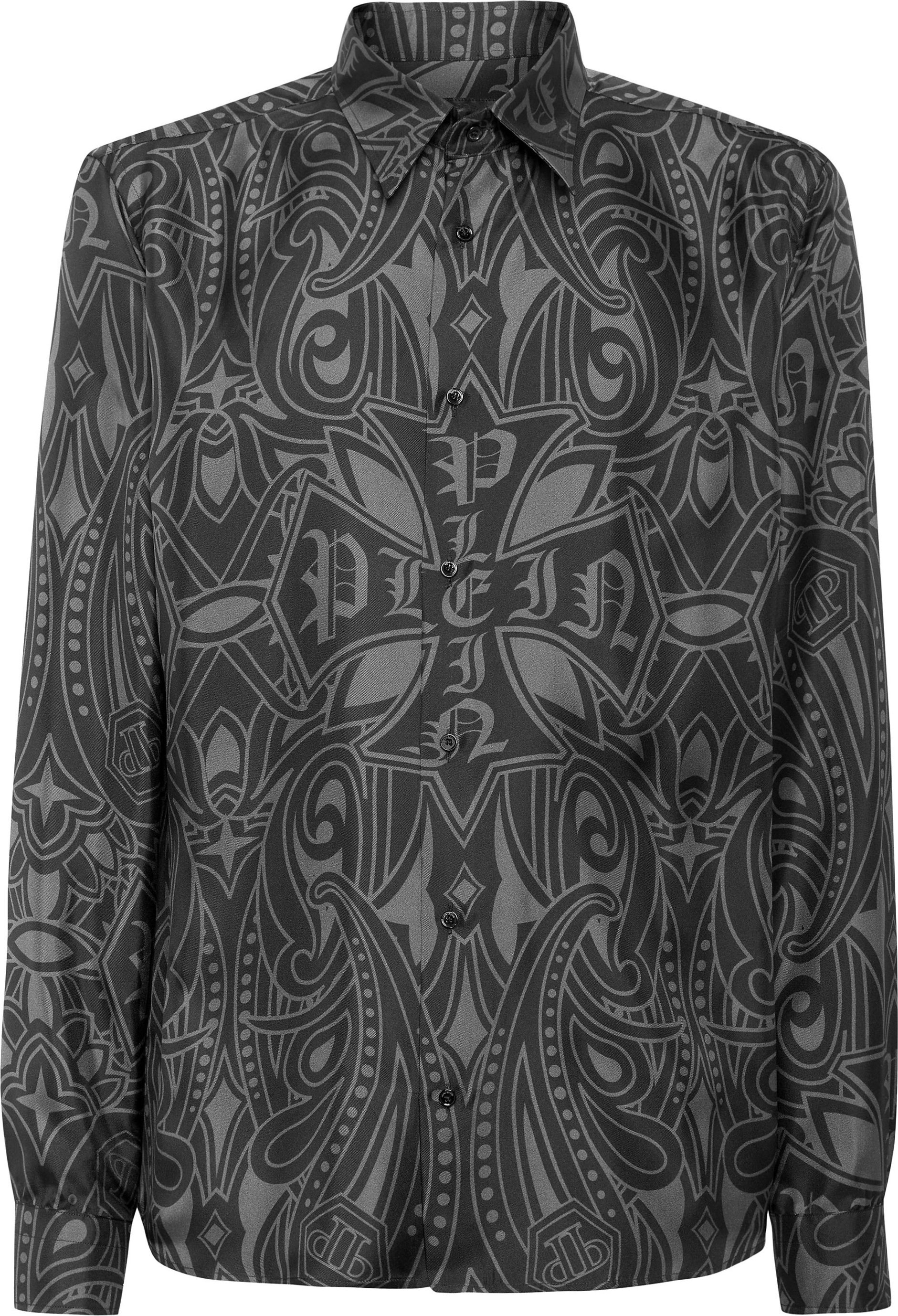 Printed Silk Shirt Gothic Plein