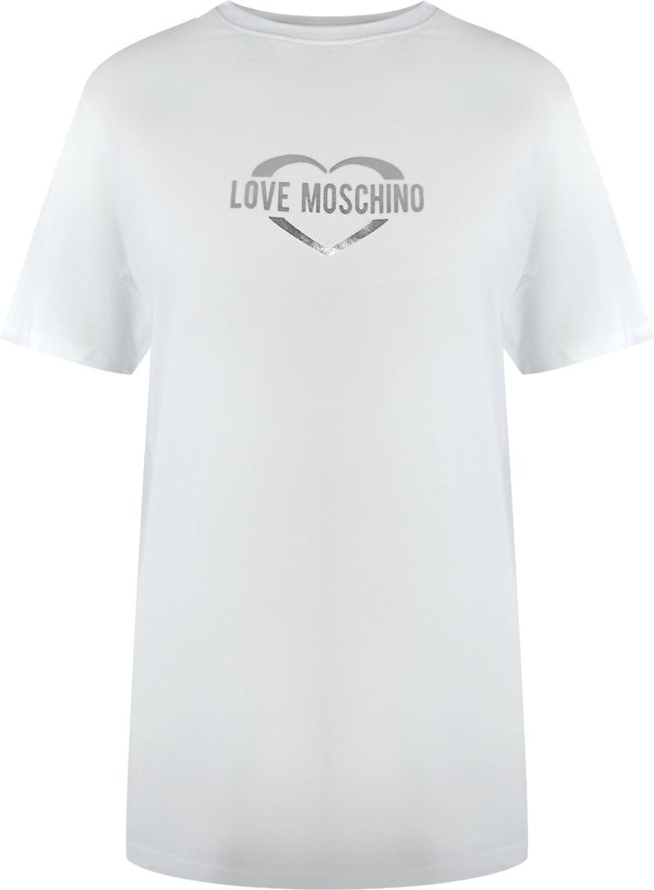 Moschino T-shirt Mit Glänzendem Herzlogo (weiß)
