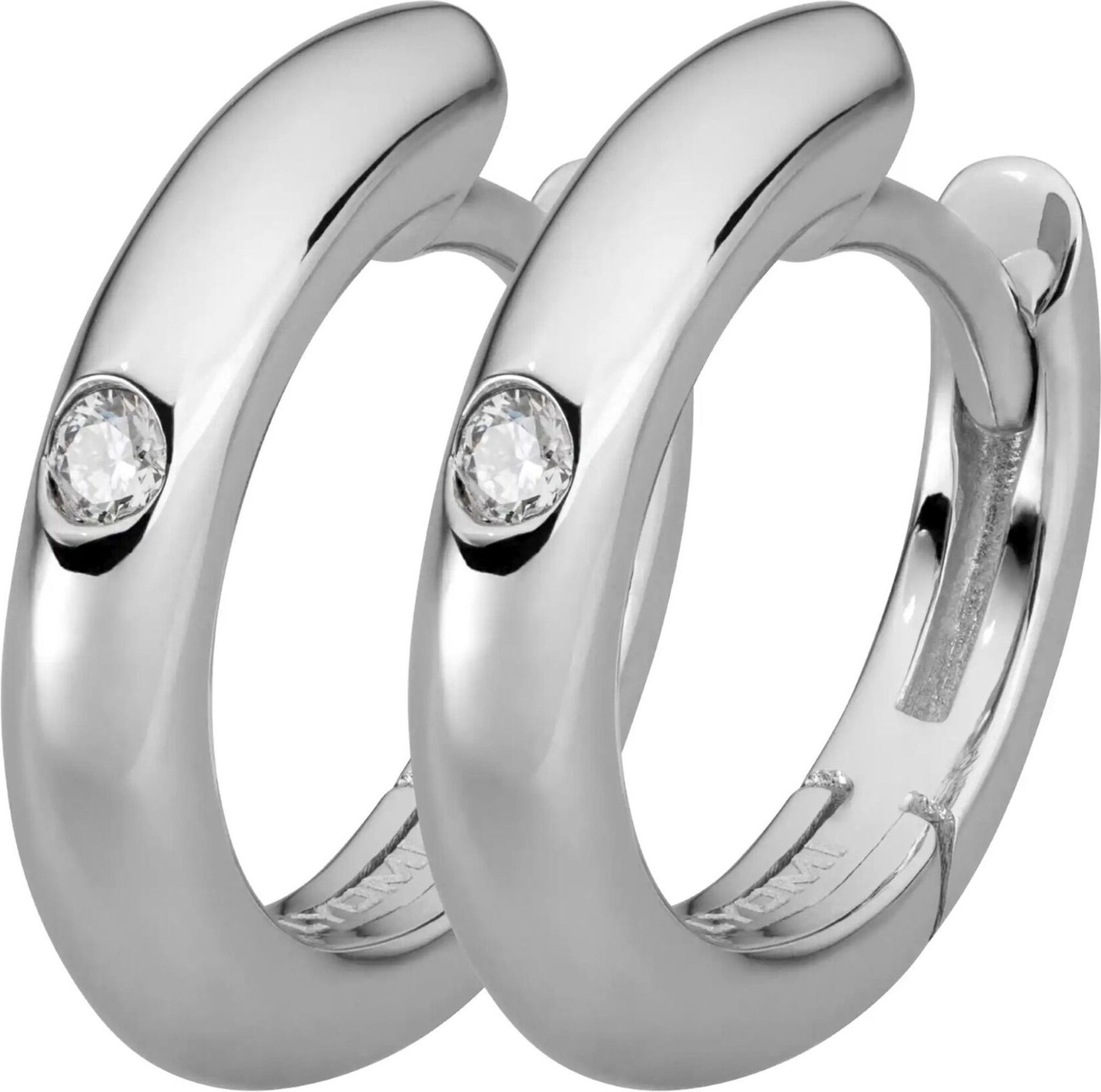 Lyomi Klappcreolen 585/- Weißgold 2 synth. Diam. 0,04ct.