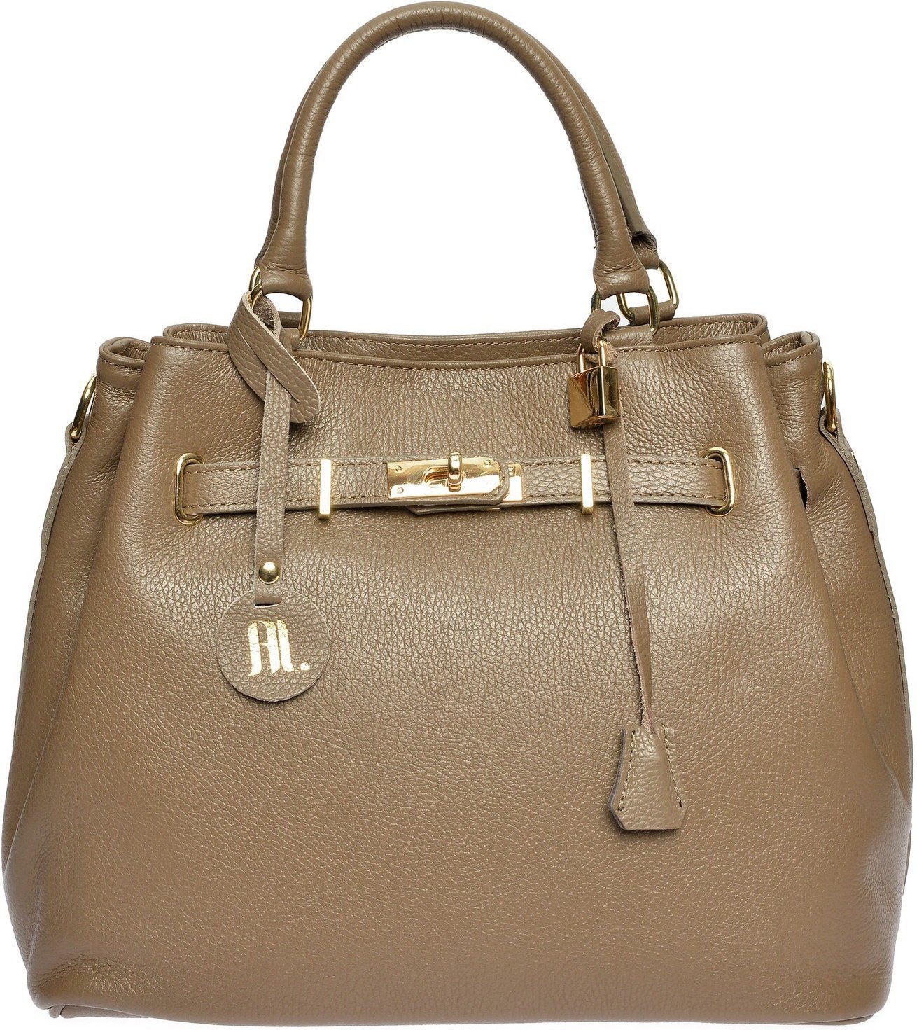 Anna Luchini Beiger Lederhandtasche