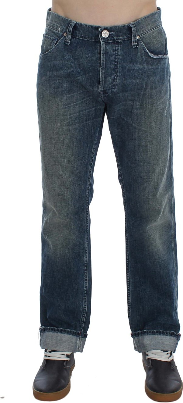 Abgenutzte Straight Leg Jeans