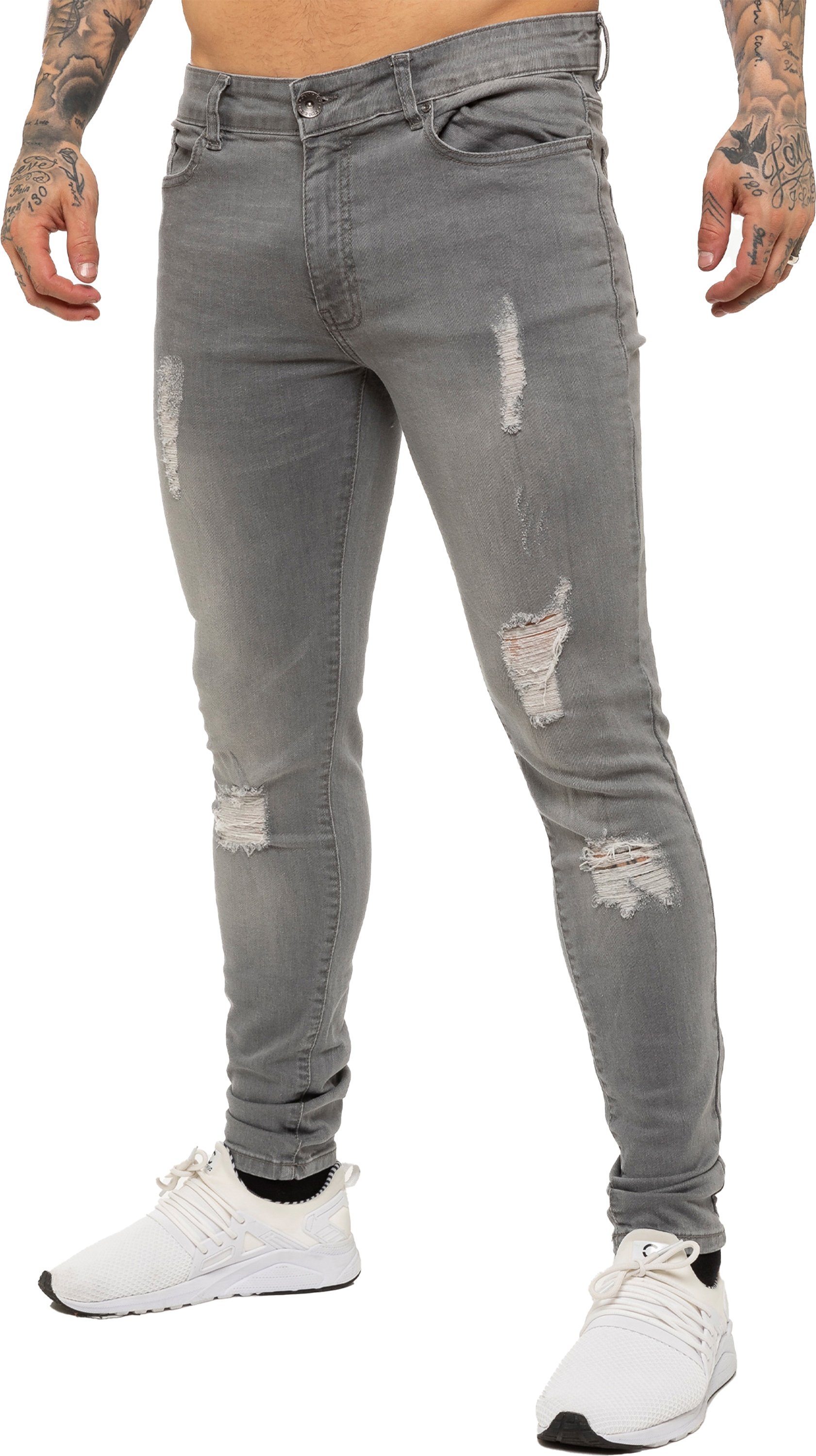 Thumbnail - Enzo Herren Skinny Ripped Jeans