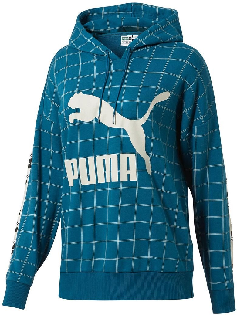 Puma Grafiklogo Langarm Pullover Teal Womens Hoodie 578339 03