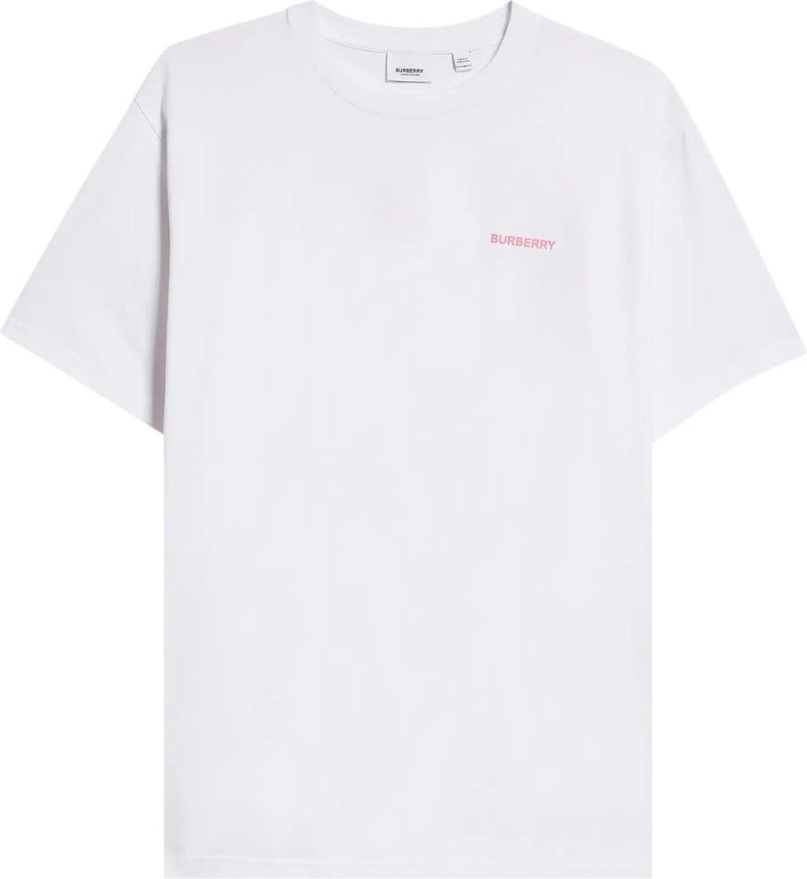 Weißes T-shirt Mit Burberry-logo Auf Der Rückseite
