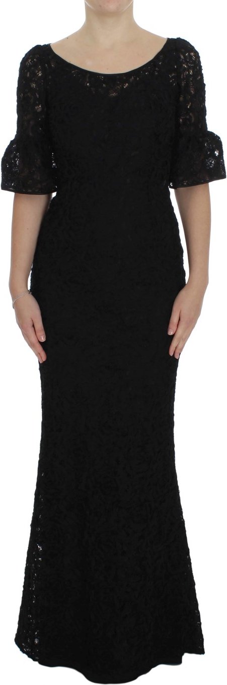 Dolce & Gabbana Women's Black Floral Lace Long Bodycon Maxi Dress