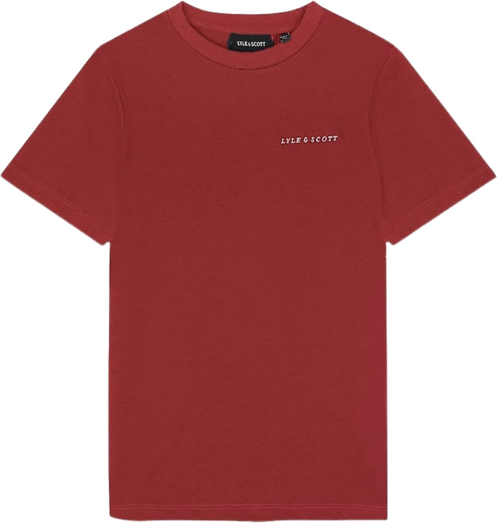 Lyle & Scott T-Shirt mit gesticktem Fletcher-Logo in Burgunderrot