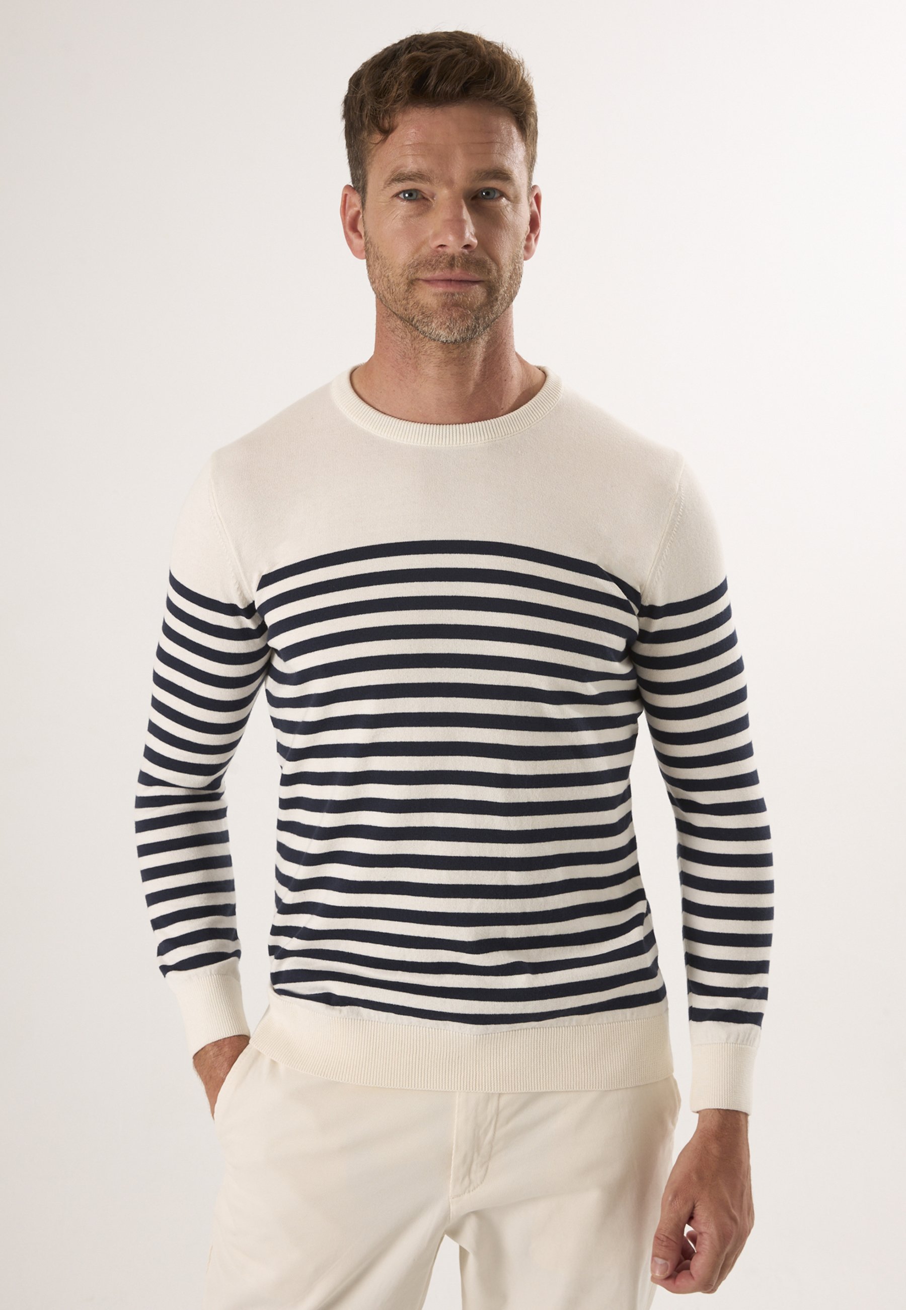 Pullover Basic-Pullover Mit Rundhalsausschnitt