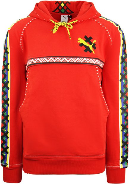 Puma x Jahnkoy Hoodie Red Mens Logo bedruckter Jumper Sweatshirt 596680 47
