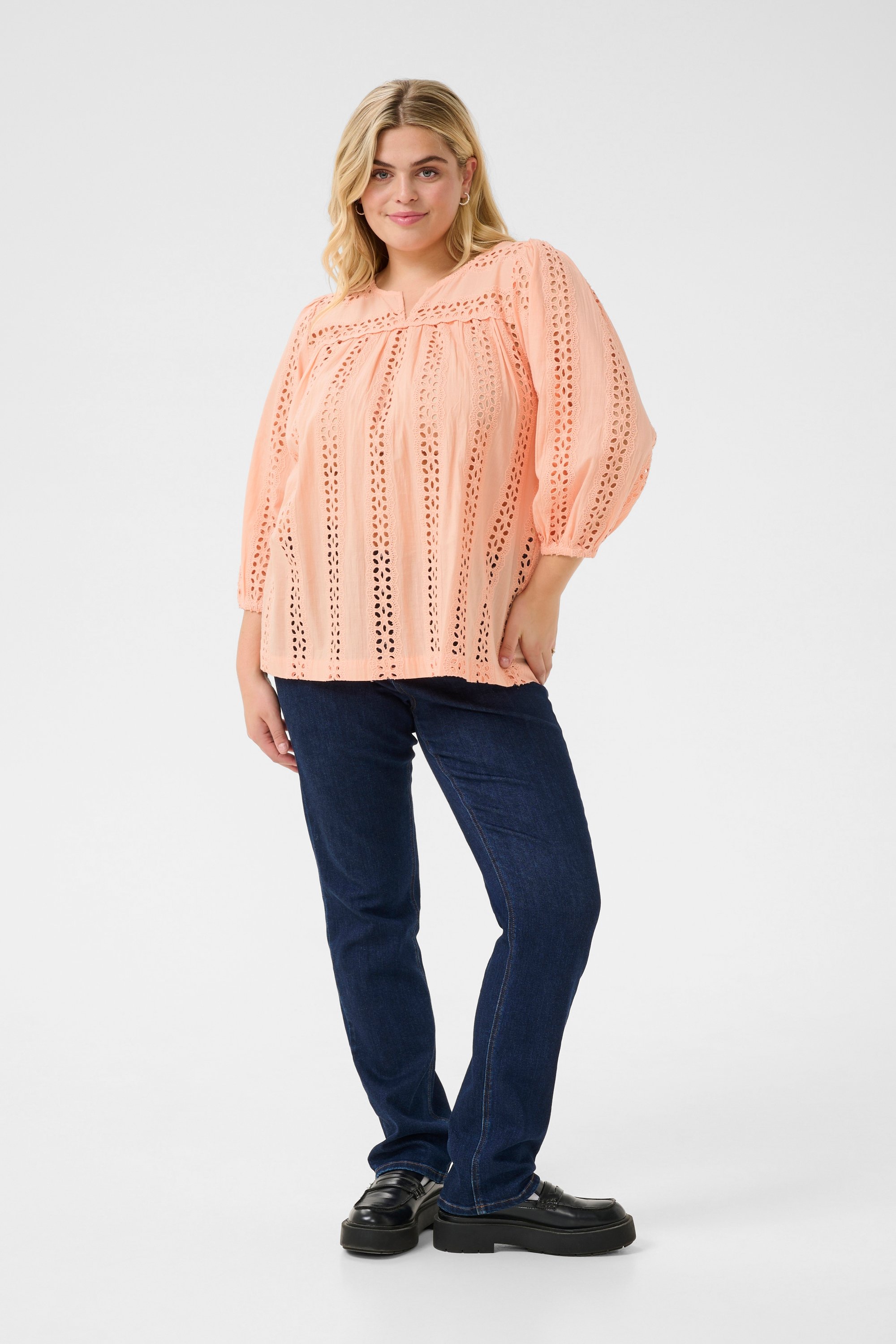 Langarm-Bluse Regular fit Peach