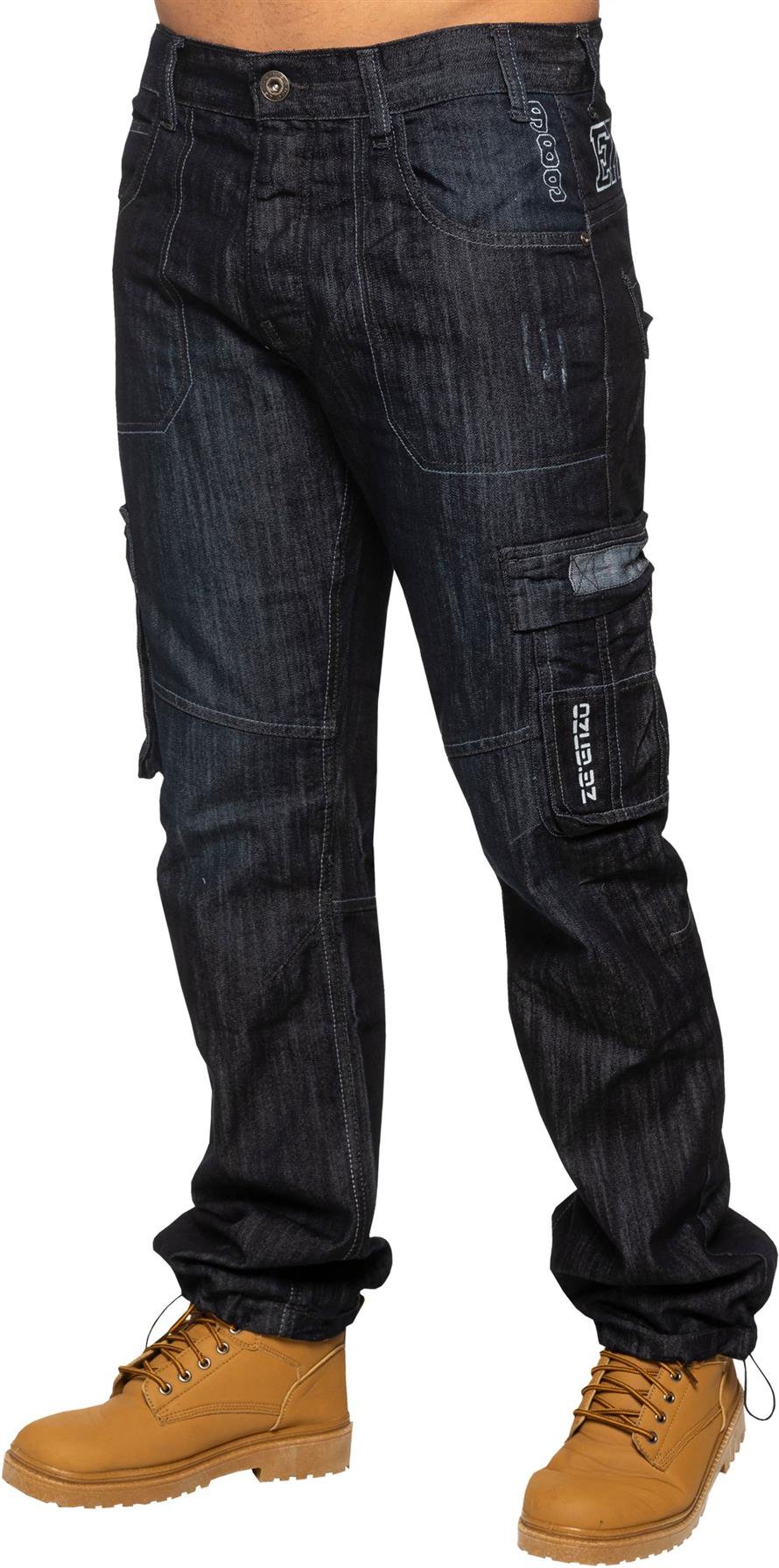 Enzo | Herren Combat Denim Jeans - Dunkelblau