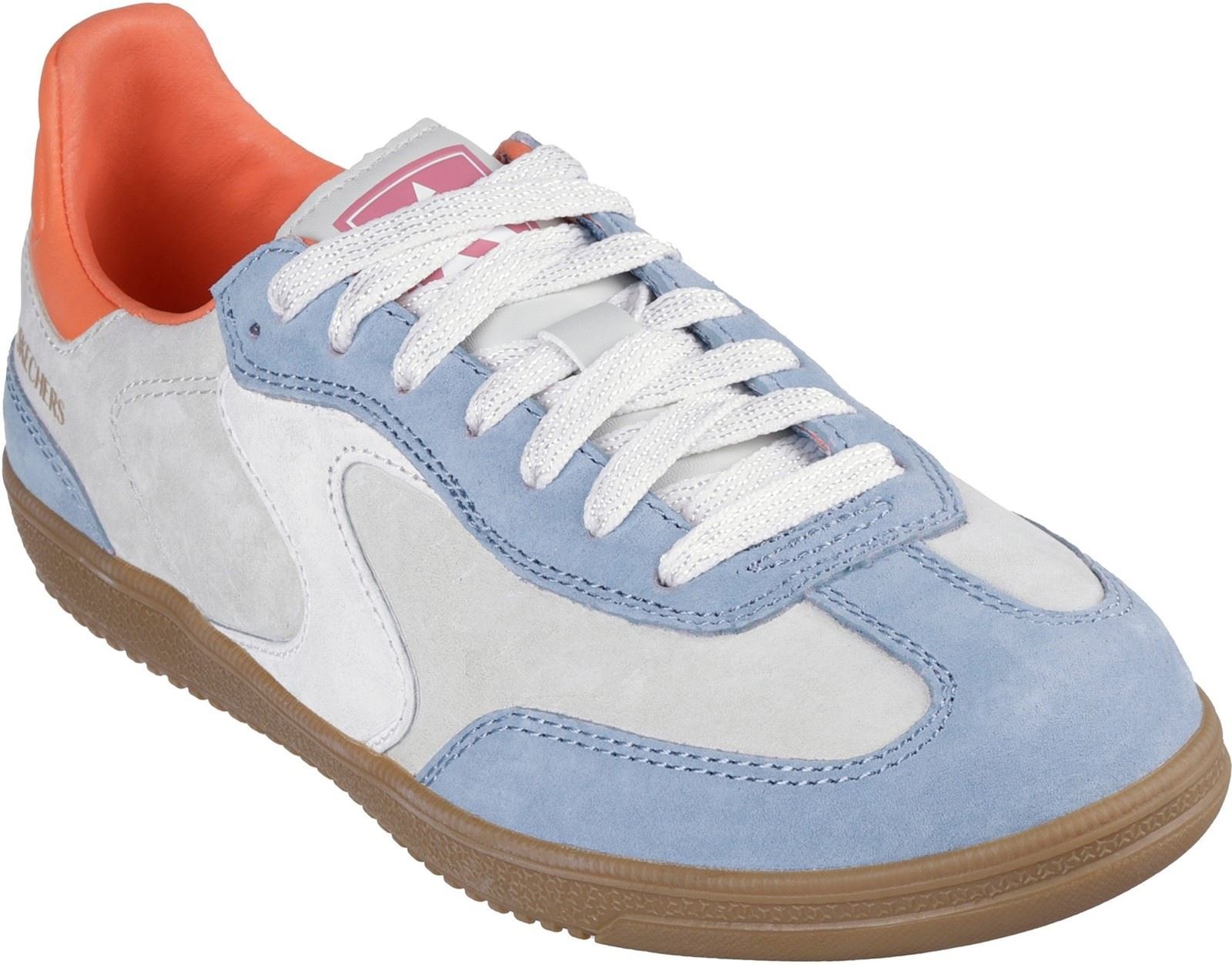 Skechers Hotshot For The Win Ledersneaker für Damen in Hellblau/Mehrfarbig